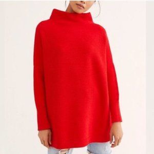Free People Ottoman Slouchy Ribbed Orange Sweater